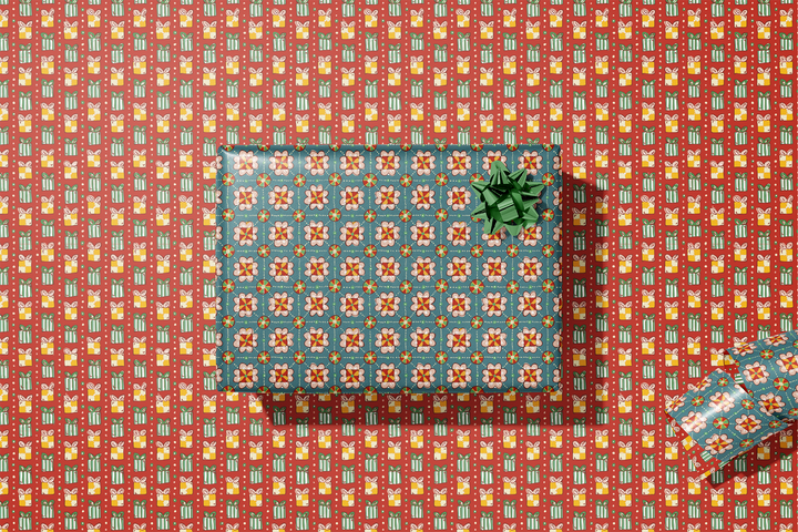 Holiday Fête Double Sided Gift Wrap Sheets | Roll Of 3 Sheets