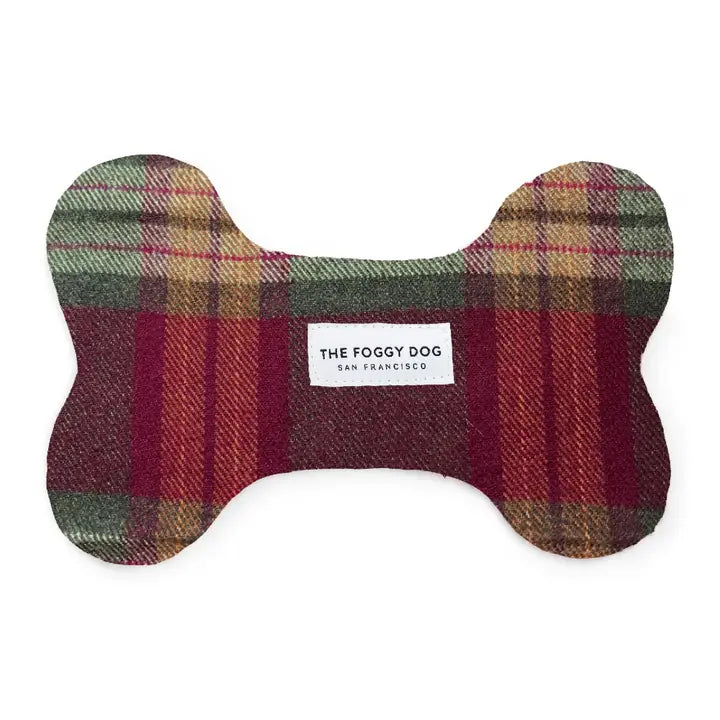 Orchard Plaid Flannel Dog Squeaky Toy