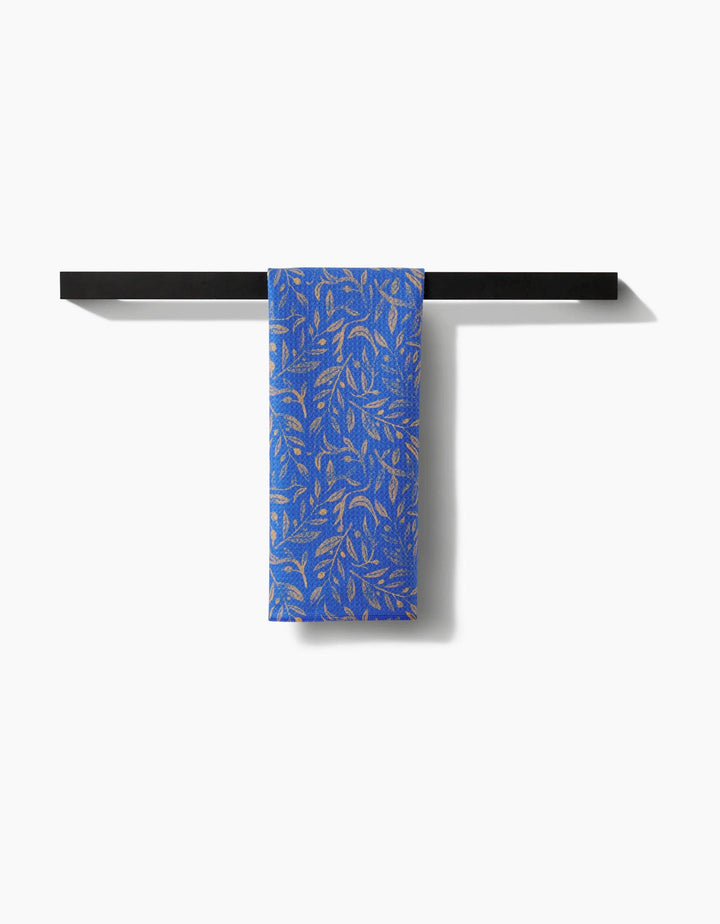 Hanukkah Leaves Gold Tea Towel