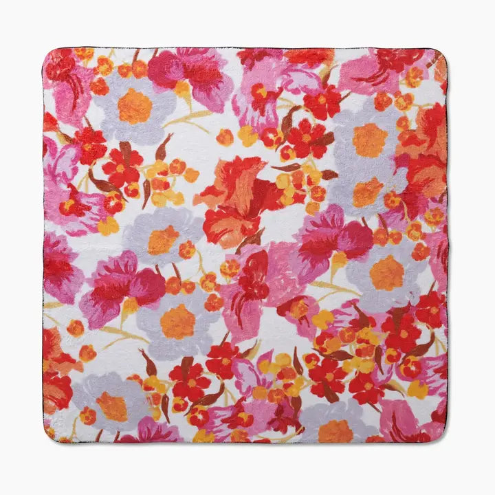 Pup Floral Plush Dog Towel
