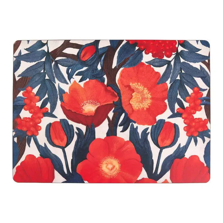 Icelandic Poppies Cork-Backed Placemats, Set Of 4