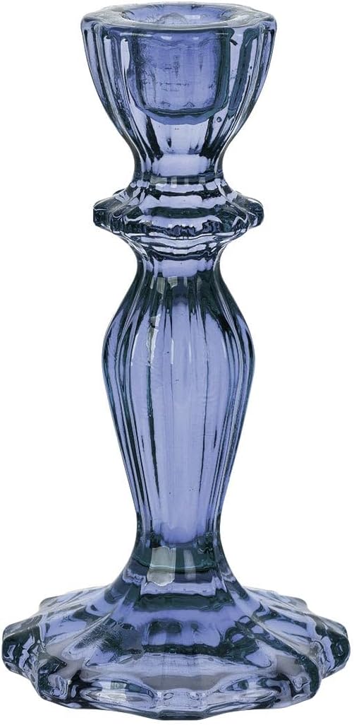 Navy Glass Candle Holder