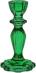 Green Glass Candle Holder