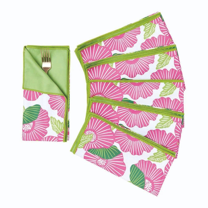 Poppy Papaver Blu Dinner Napkins, Set Of 6