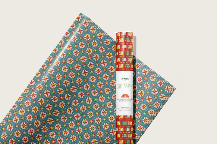 Holiday Fête Double Sided Gift Wrap Sheets | Roll Of 3 Sheets