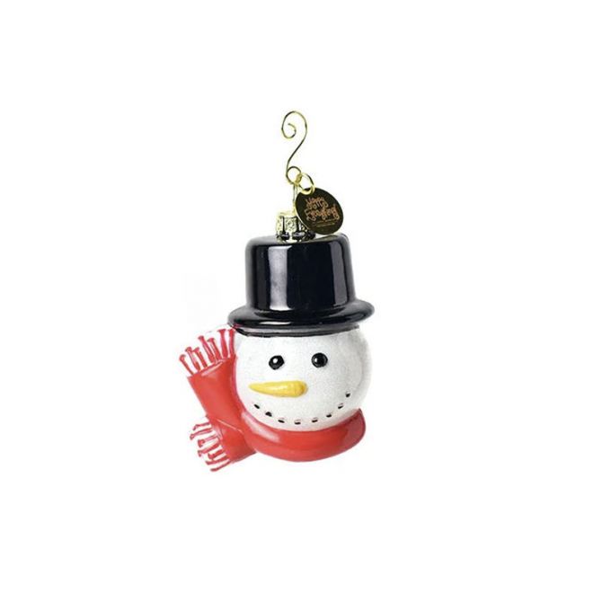 Top Hat Frosty Hand-Painted Glass Ornament