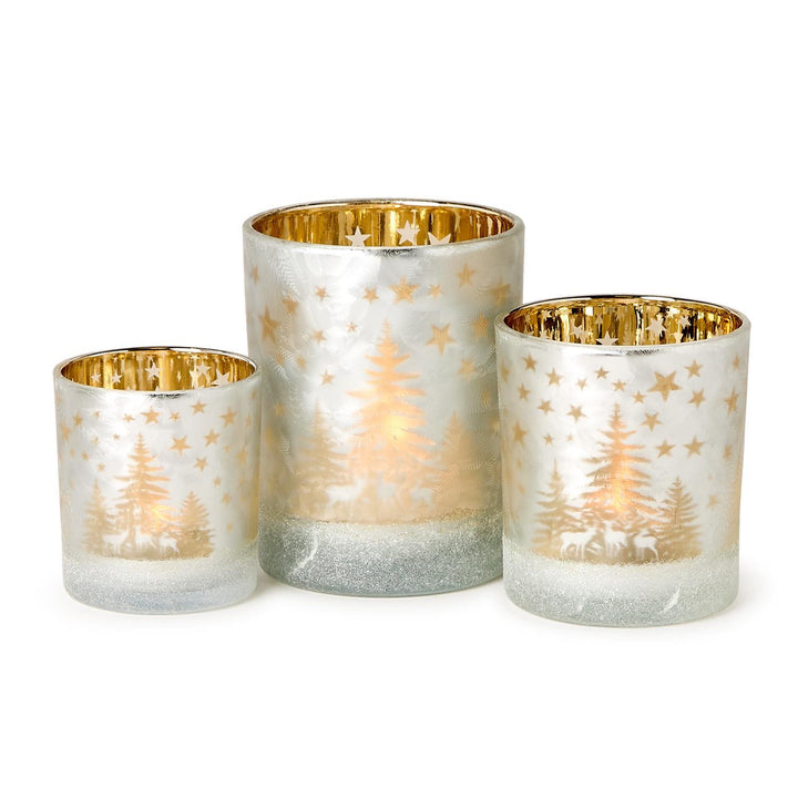 Forest Scene Tea Light Candleholders