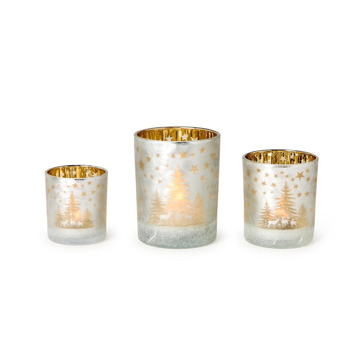 Forest Scene Tea Light Candleholders