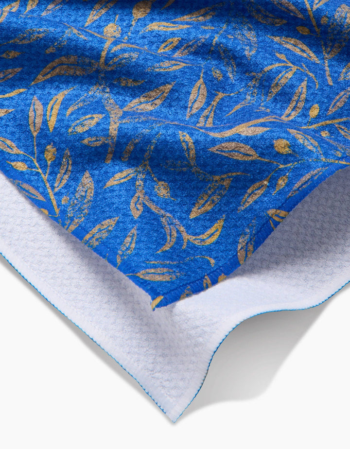 Hanukkah Leaves Gold Tea Towel