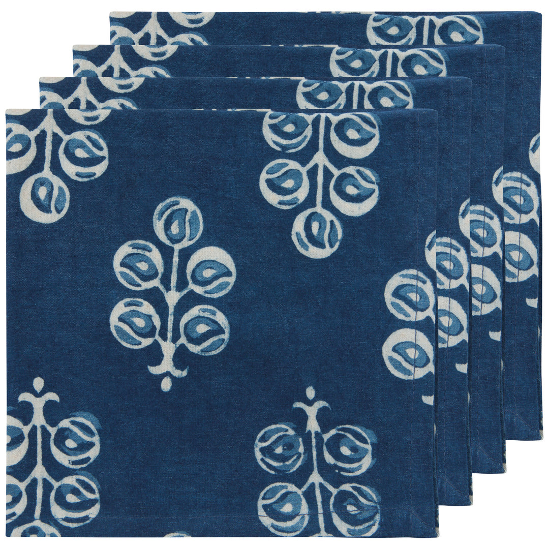 Hawthorn Block Print Napkins, Set Of 4