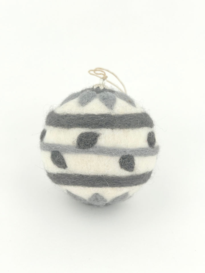 Gray Nordic Ball Ornament