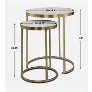 Aragon Nesting Tables, Set Of 2, White