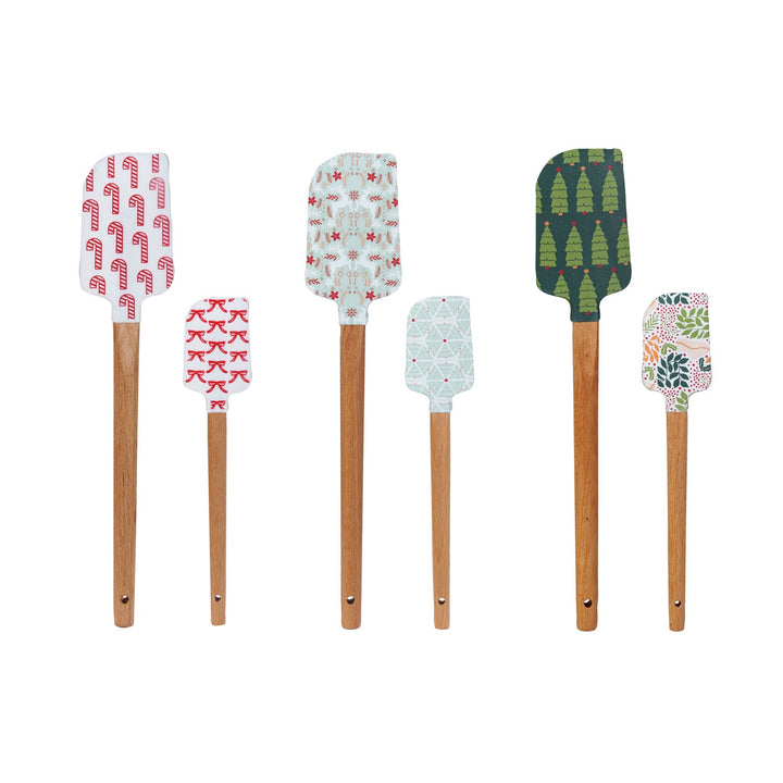 Holiday Silicone & Wood Spatula Set
