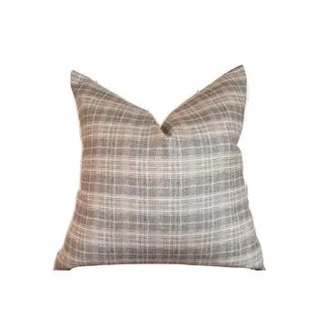 Neutral Plaid Pillow, 20" x 20"