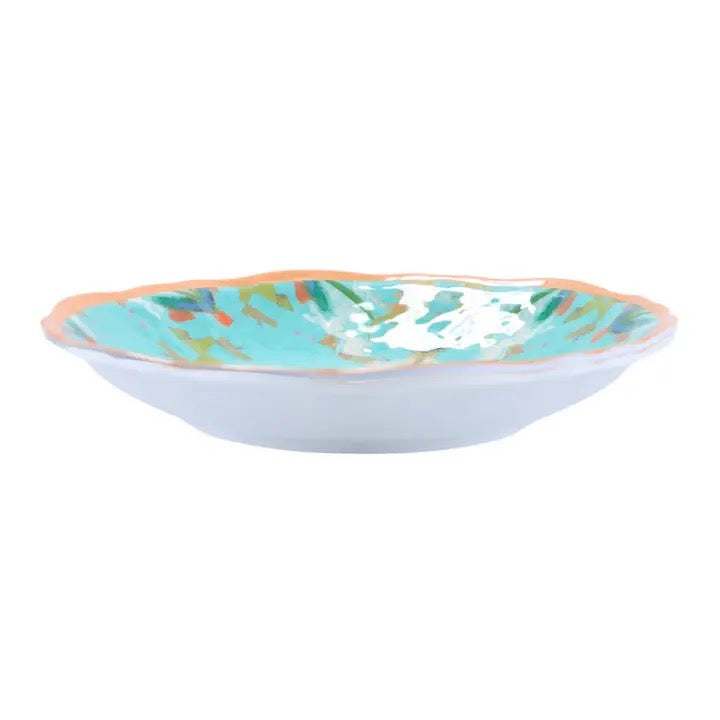 English Garden Turquoise Melamine Bowls, Set Of 4