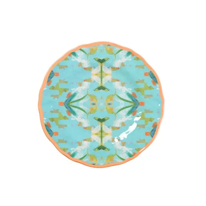 English Garden Turquoise Melamine Side Plates, Set of 4