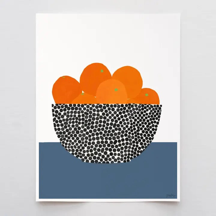 Fruit Bowl With Oranges Framed Art Print, 8" x 10"