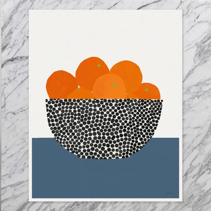 Fruit Bowl With Oranges Framed Art Print, 8" x 10"