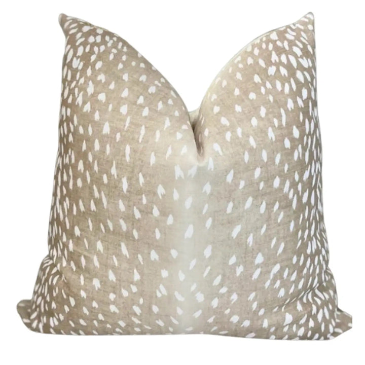 Natural Fawn Antelope Print Designer Pillow, 20" x 20"