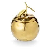Gold Ceramic Apple Gilded Citrus Candle