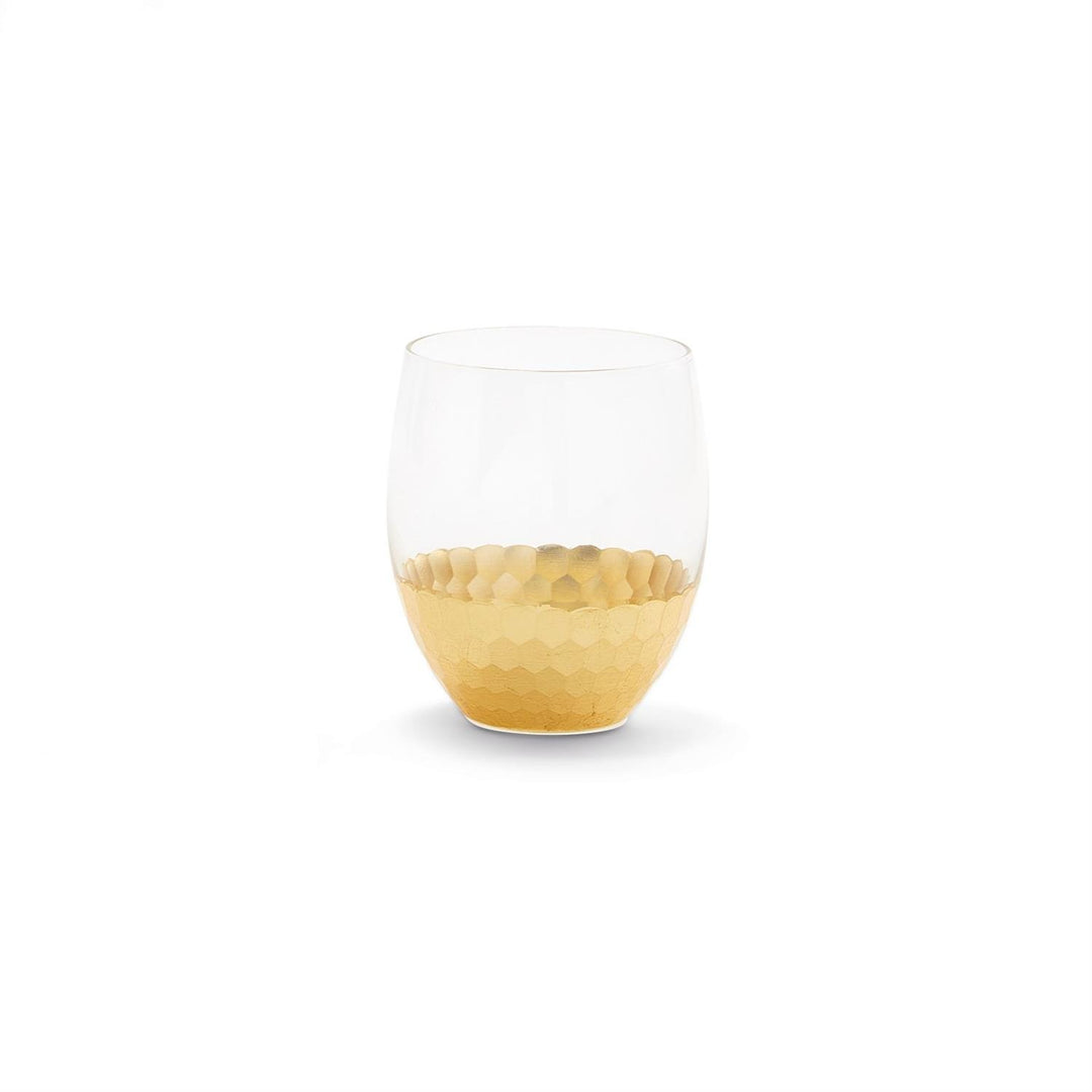 Gold Faceted Stemless Glass