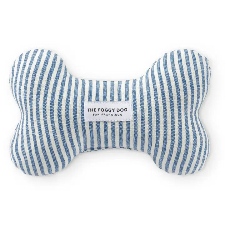 Lake Blue Stripe Dog Bone Toy
