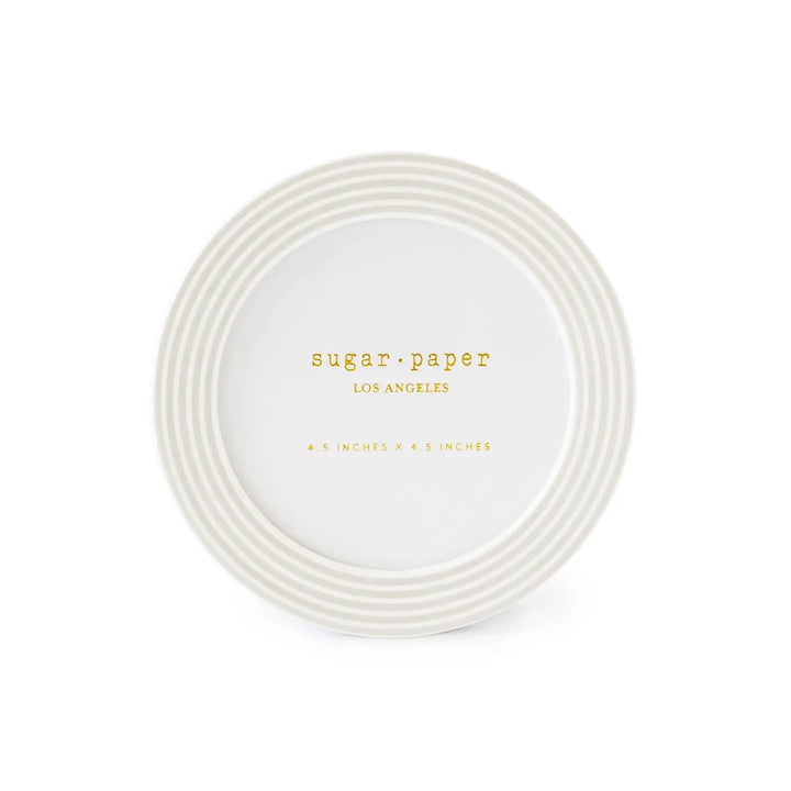 Grey Stripe Round Picture Frame, 4.5"