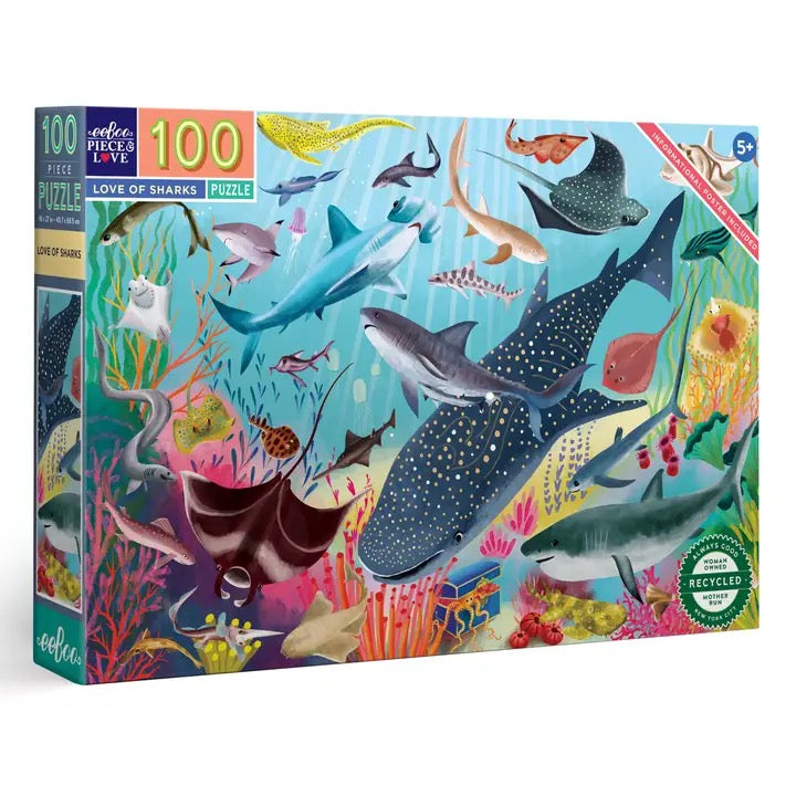 Love Of Sharks Puzzle, 100 Pieces