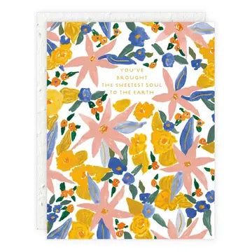 Sweet Floral New Baby Greeting Card