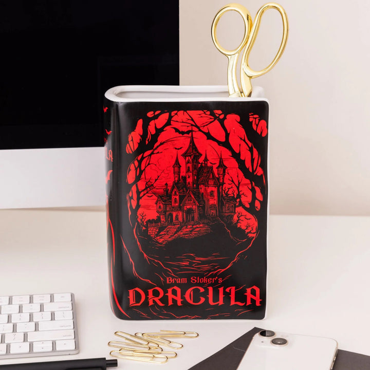 Dracula Ceramic Book Vase