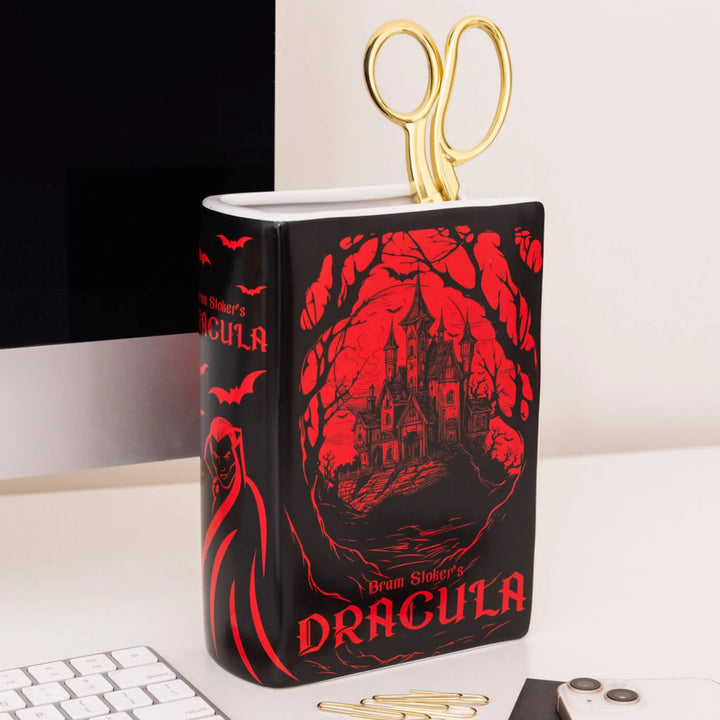 Dracula Ceramic Book Vase