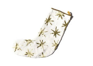Gold Star Stocking With Beaded Trim