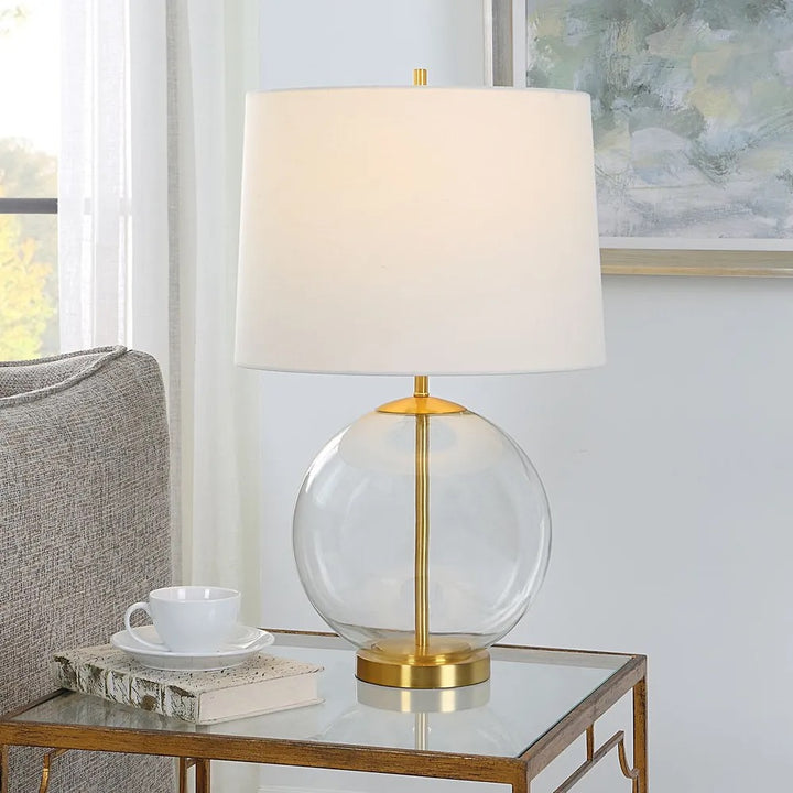 Eastham Glass & Brass Lamp, Round