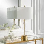 Eastham Glass and Brass Table Lamp, Tall