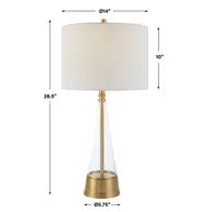 Eastham Glass and Brass Table Lamp, Tall
