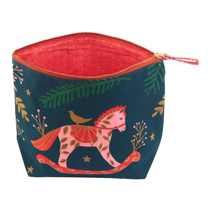 Holiday Horse Large Zippered Pouch