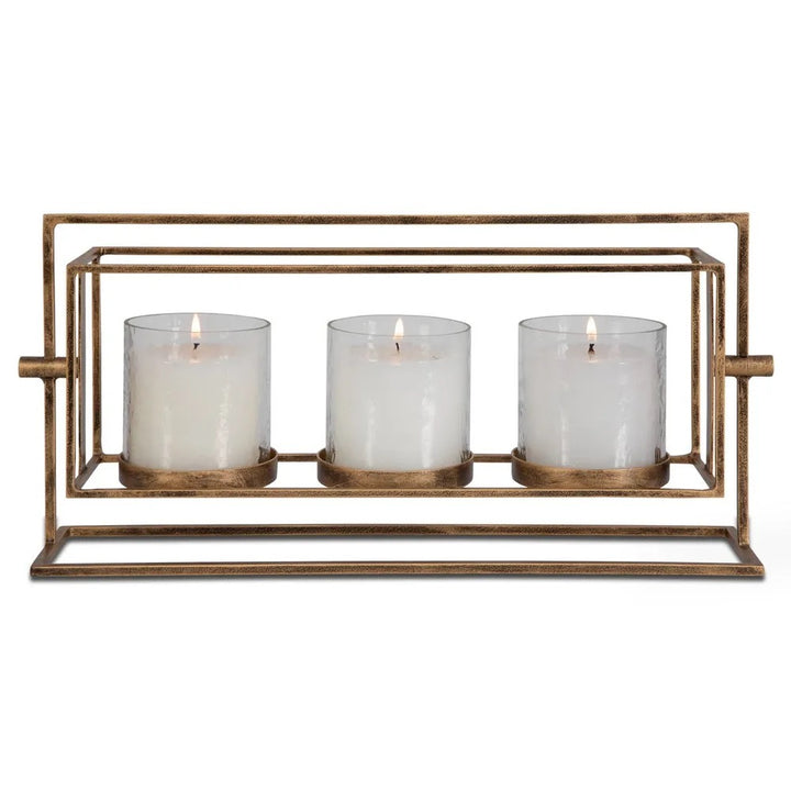Gold Wenman Triple Candleholder