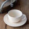 Cream Basketweave Cup & Saucer