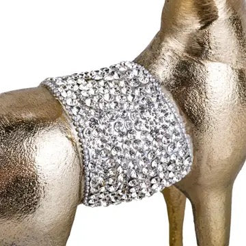 Golden Metal Reindeer Figurine With Crystals