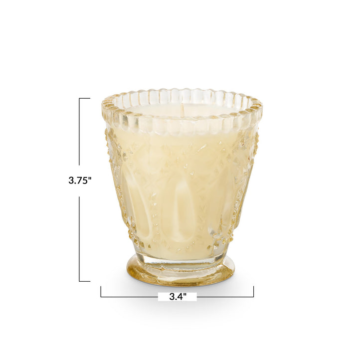 Meadow Thistle Candle In Pressed Glass Jar
