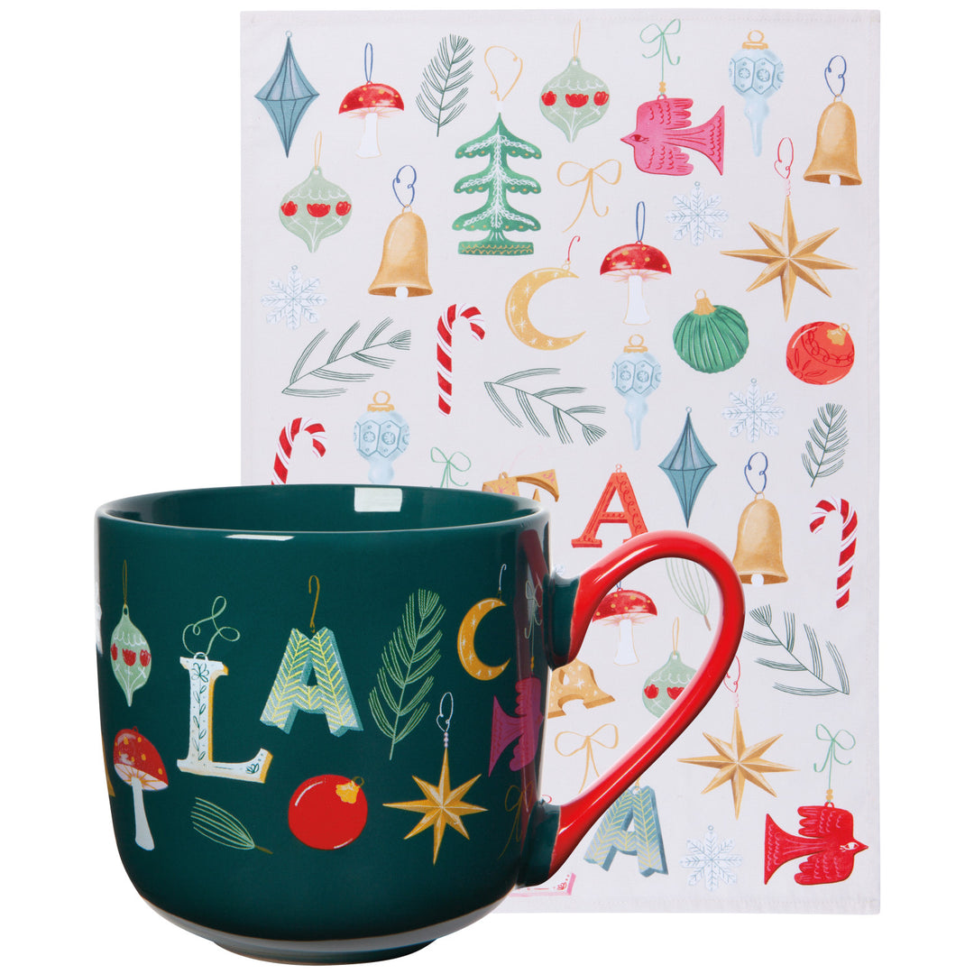Fa La La Mug & Dishtowel Gift Set