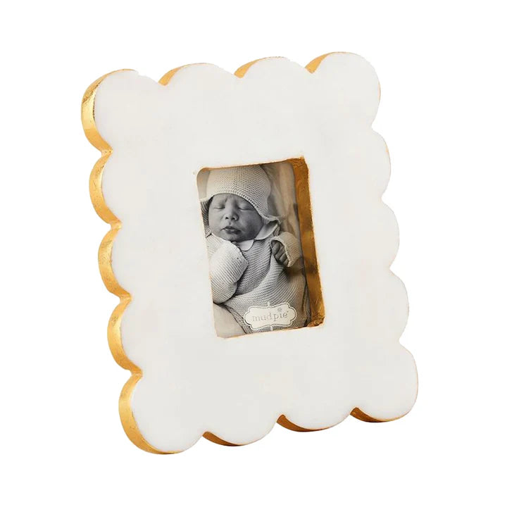 Rectangle Mini Scallop Gold Edge Frame, 2.5" x 3.5"