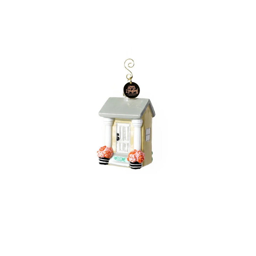Welcome House Hand-Painted Glass Ornament