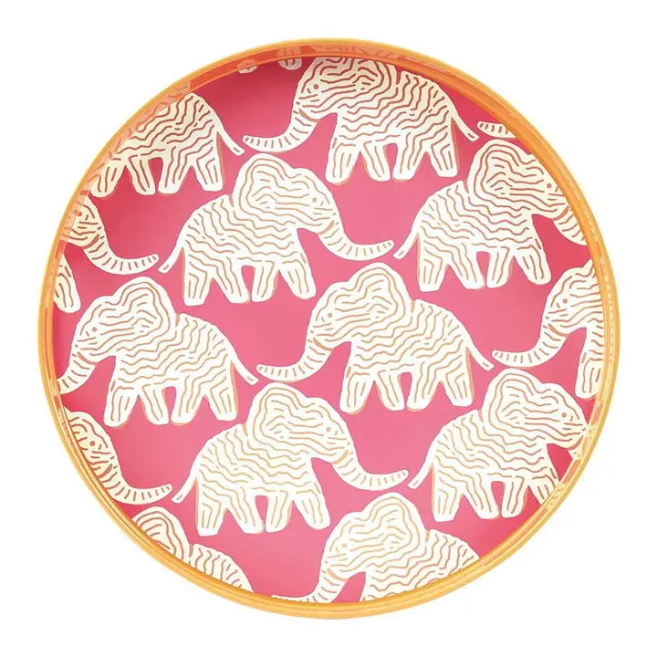 Elephant 15" Round Tray