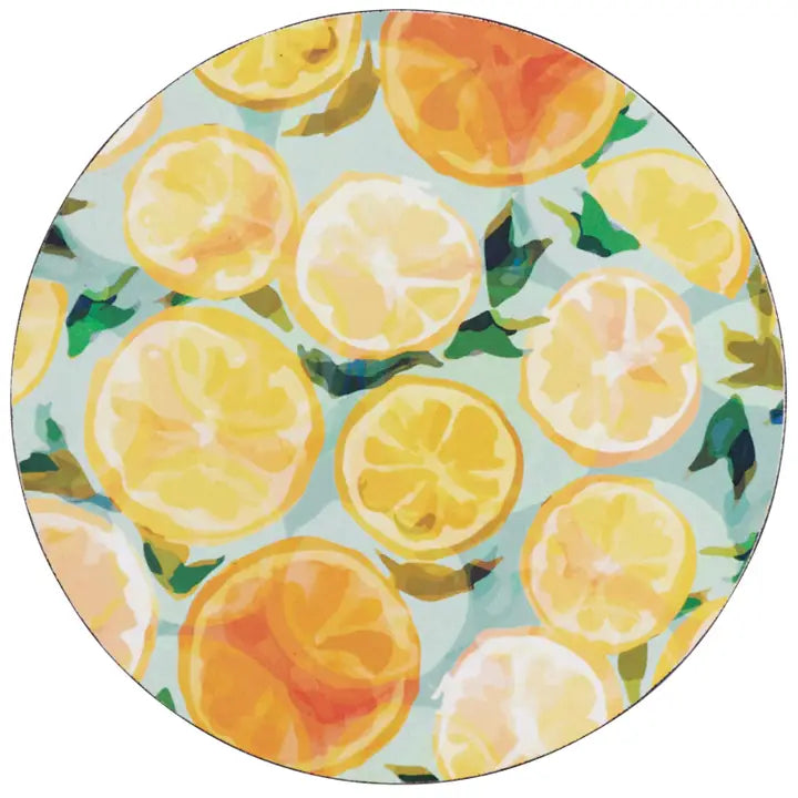 Lemon Slices Round Coasters, Set of 4