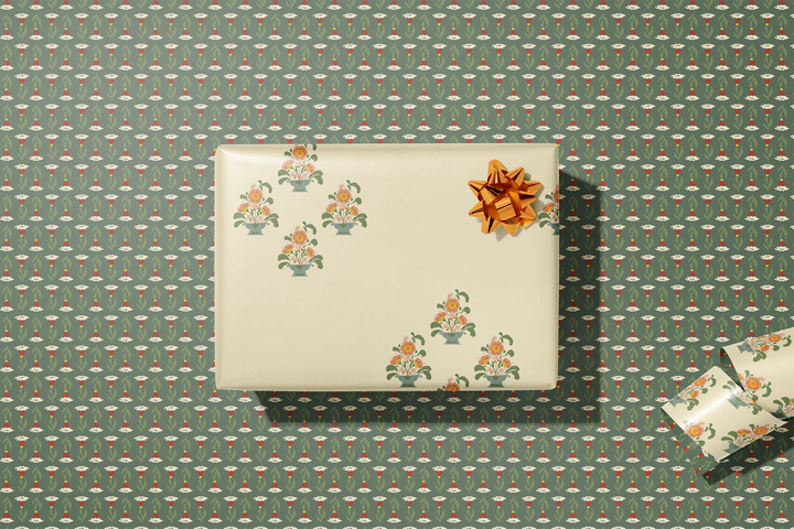 Florentine Bouquet Double Sided Gift Wrap Sheets | Roll Of 3 Sheets