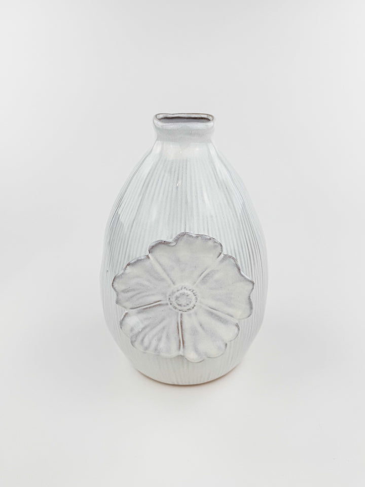 Large Cream Flower Bloom Vase