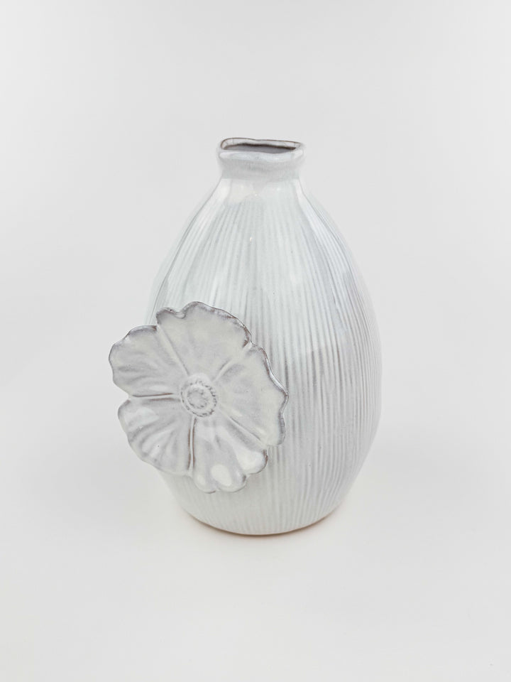 Large Cream Flower Bloom Vase