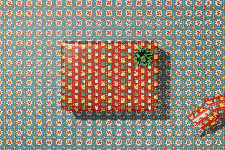 Holiday Fête Double Sided Gift Wrap Sheets | Roll Of 3 Sheets