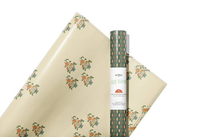 Florentine Bouquet Double Sided Gift Wrap Sheets | Roll Of 3 Sheets